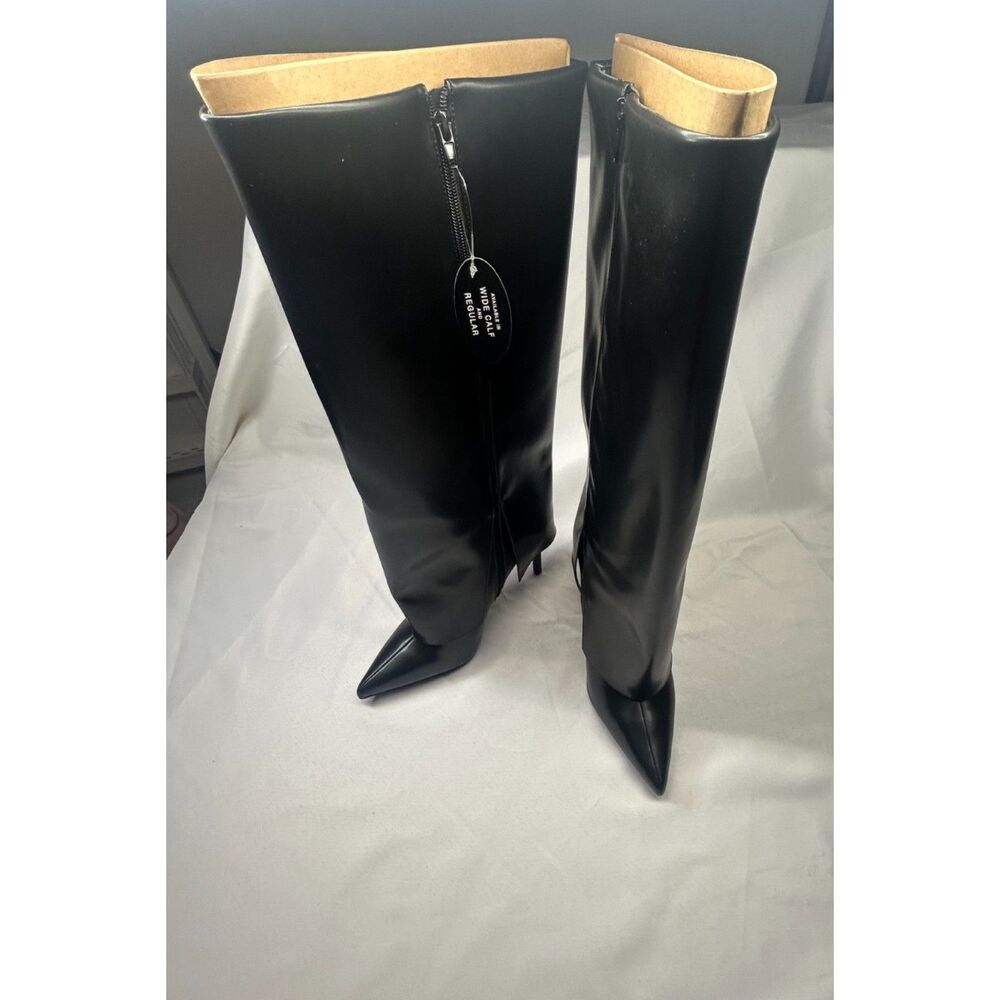 I.N.C. International Concepts Skylar Cuff Pointed-Toe Dress Black 10.5 foldover